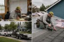 A roofing contractor coordinating the day's schedule at a small dispatch desk, in a natural documentary style.