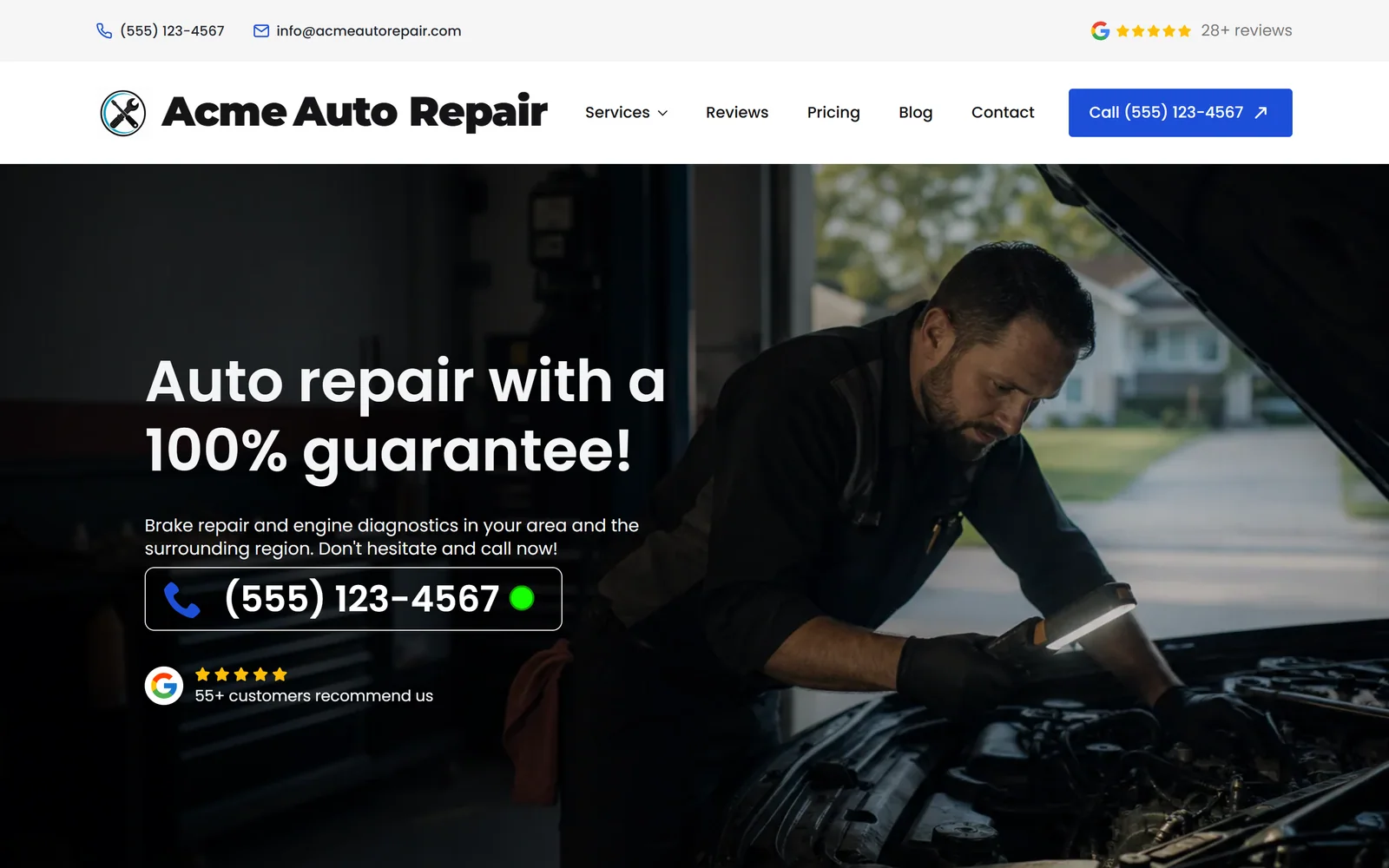 Homepage — a real page from a site we build