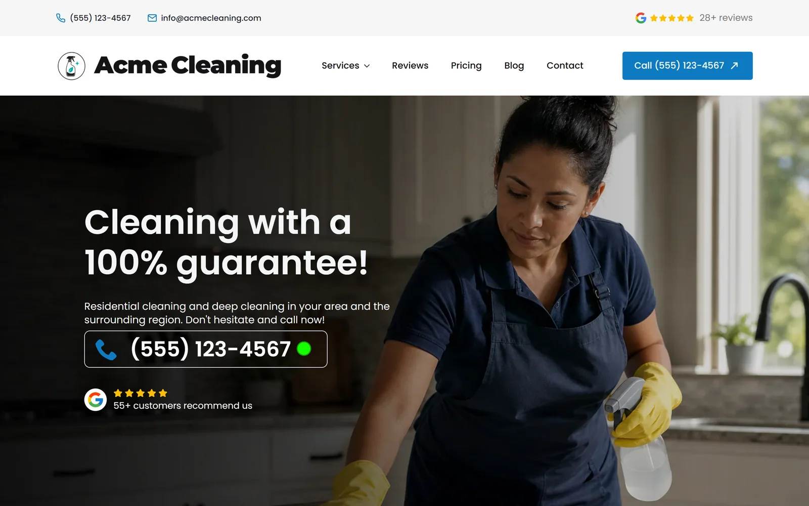 Homepage — a real page from a site we build
