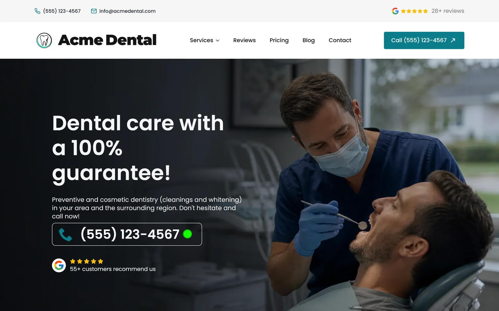 Homepage — a real page from a site we build