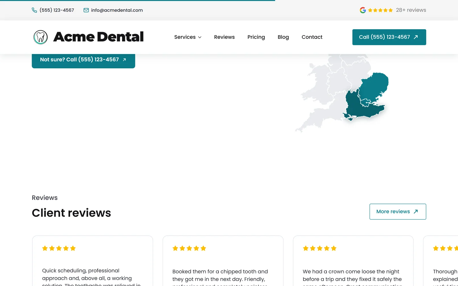 Reviews & trust — a real page from a site we build