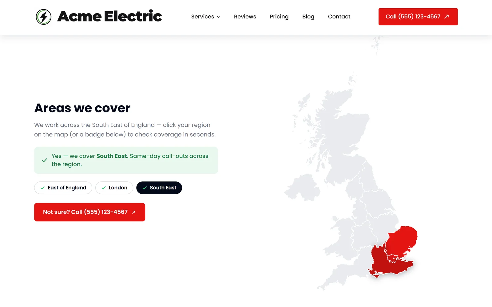 Service-area map — a real page from a site we build