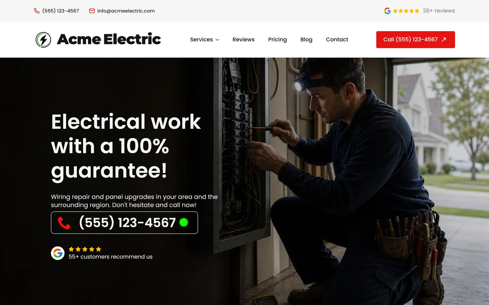 Homepage — a real page from a site we build