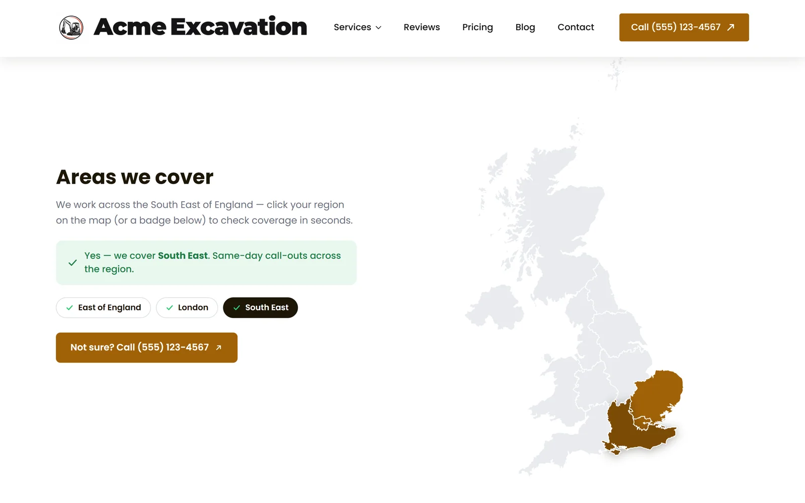 Service-area map — a real page from a site we build