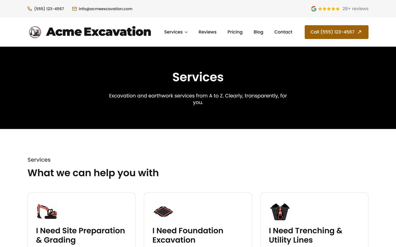 Service pages — a real page from a site we build