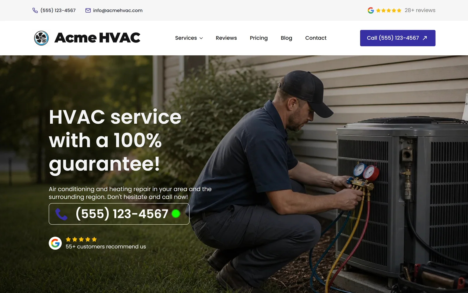 Homepage — a real page from a site we build