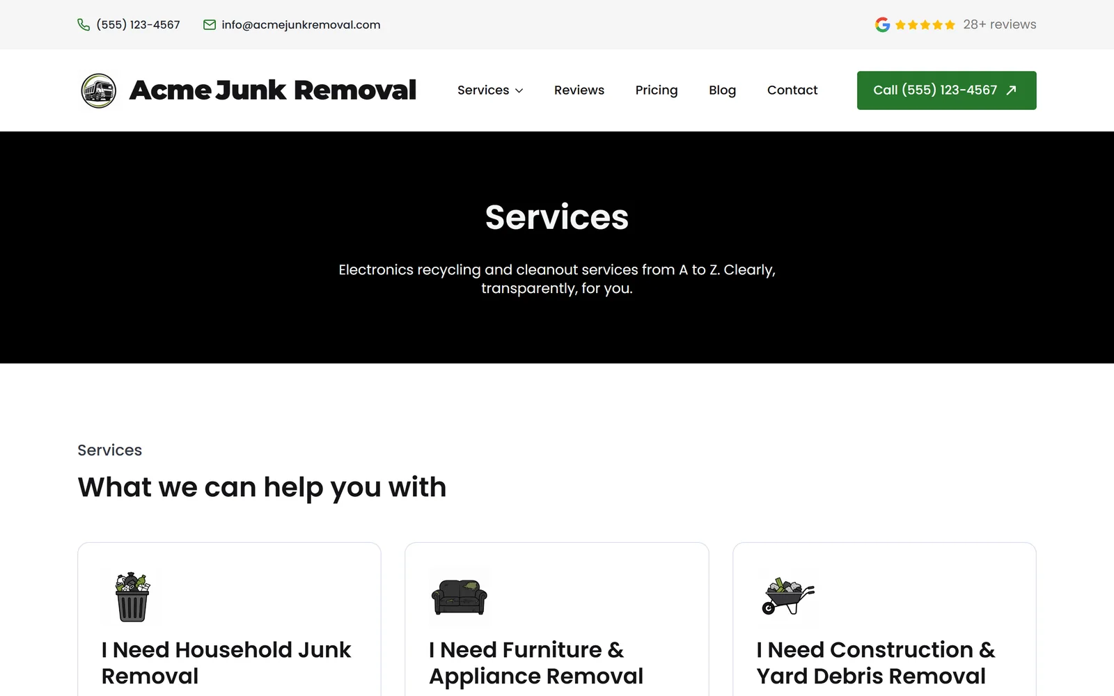 Service pages — a real page from a site we build