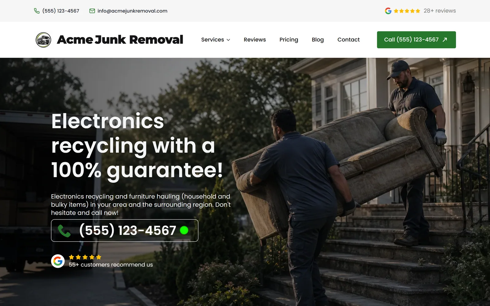 Homepage — a real page from a site we build