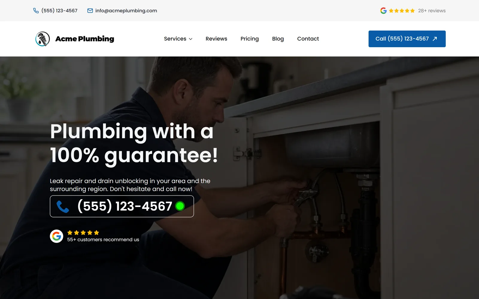 Homepage — a real page from a site we build