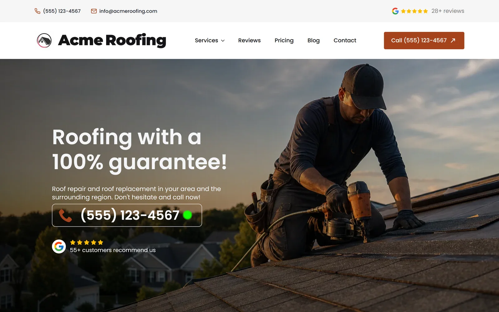 Homepage — a real page from a site we build