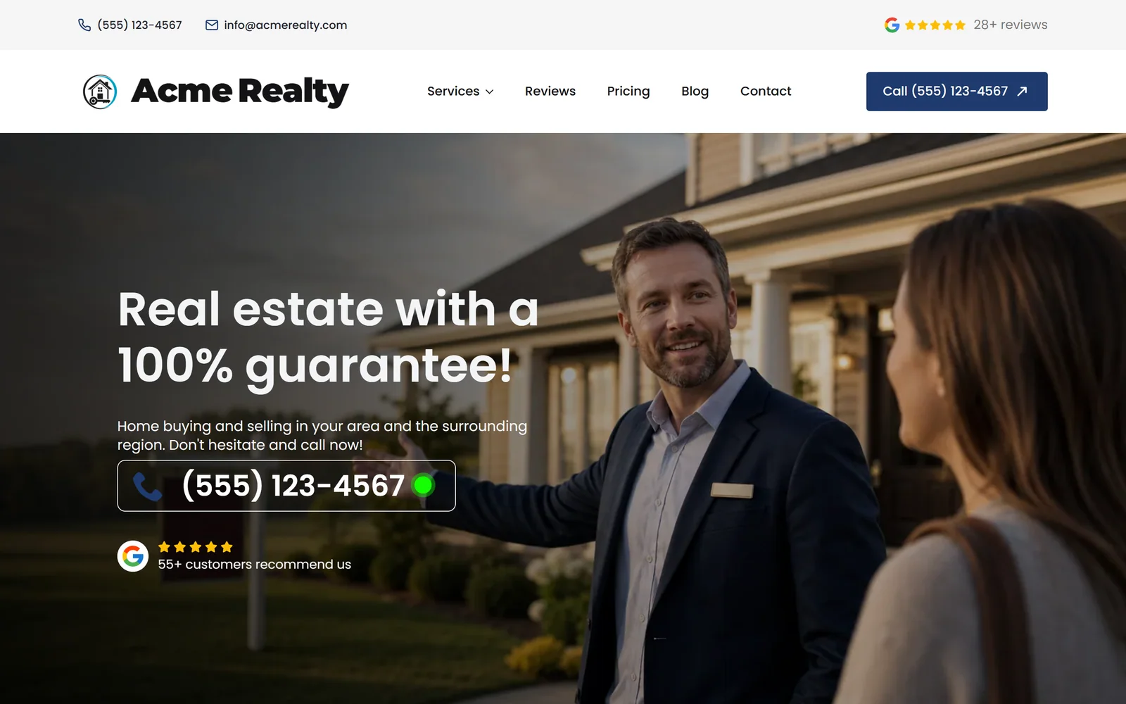 Homepage — a real page from a site we build